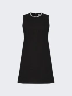 Area Crystal Heart Back Dress Black