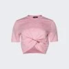 Versace Milano Stamp Crop T-shirt Pale Pink