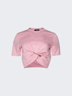 Versace Milano Stamp Crop T-shirt Pale Pink