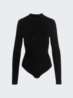 Versace Draped Bodysuit Black