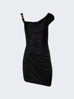 Versace Medusa 95 Draped Mini Dress Black