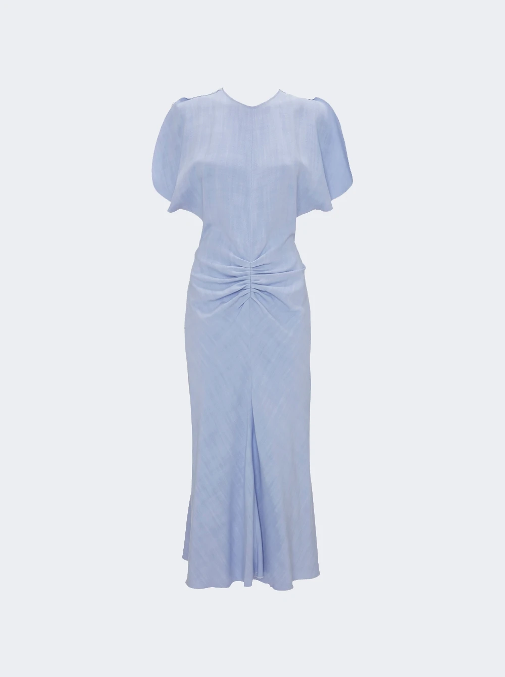 Victoria Beckham Gathered Waist Midi Dress Frost