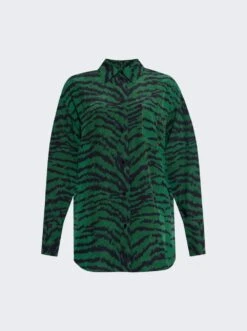 Victoria Beckham Pyjama Shirt Green And Navy