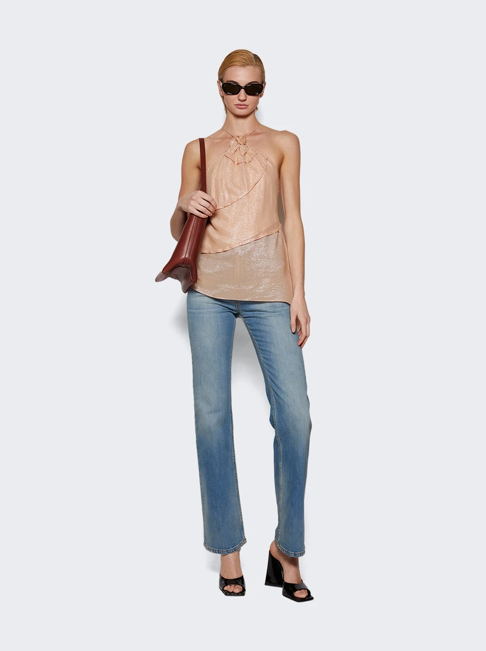 Victoria Beckham Flower Detail Cami Top Rosewater - Image 2