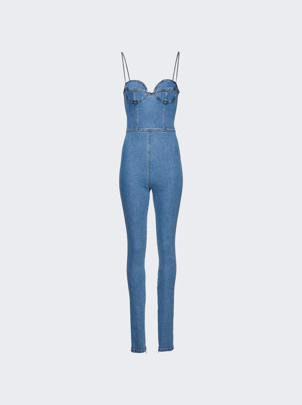 Magda Butrym Denim Bustier Jumpsuit Blue