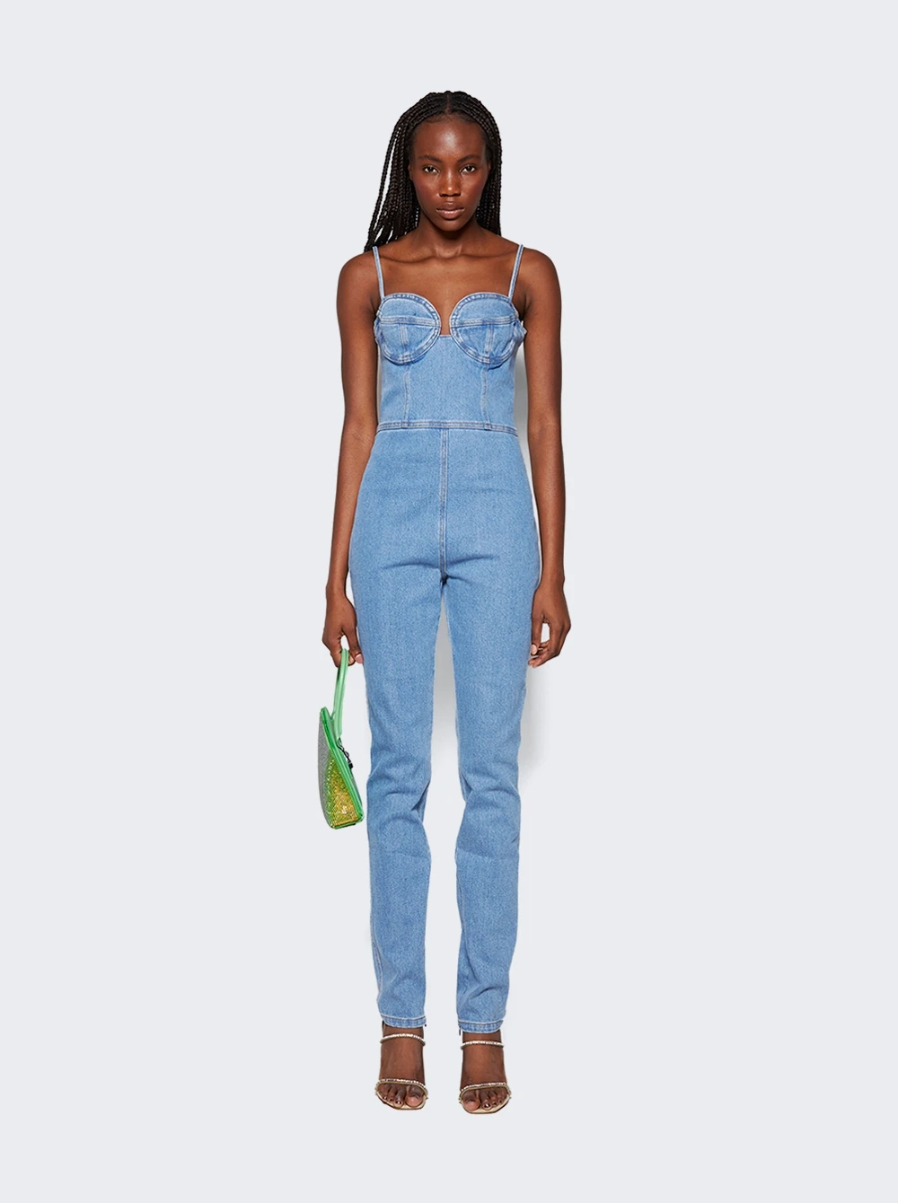 Magda Butrym Denim Bustier Jumpsuit Blue - Image 2