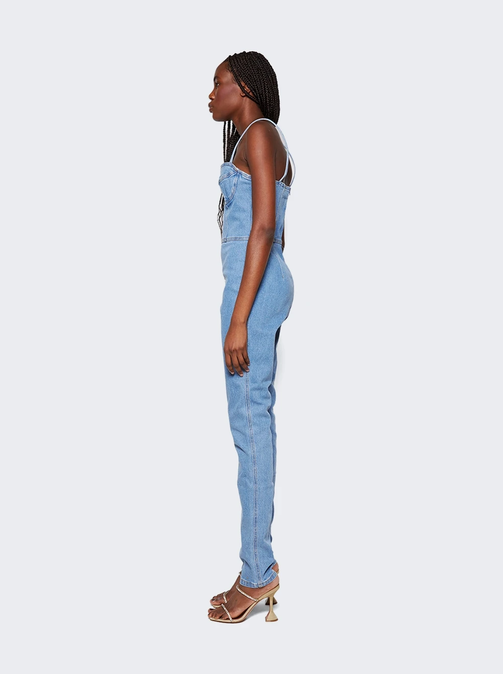 Magda Butrym Denim Bustier Jumpsuit Blue - Image 4