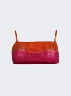 Etro Wool Knit Bra Top Orange And Pink