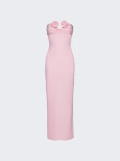 Magda Butrym Strapless Flower Applique Dress Pink