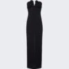 Magda Butrym Strapless Flower Applique Dress Black