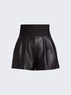 Leather Safari Shorts Black