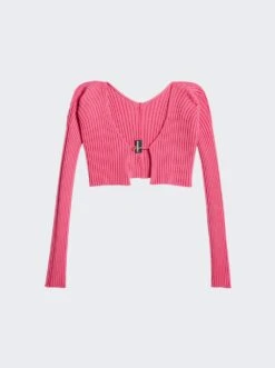 Jacquemus La Maille Pralu Cardigan Neon Pink