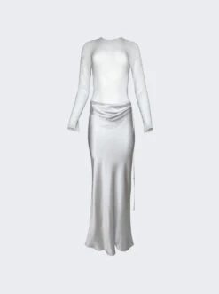 Sheer Torso Dress Silver