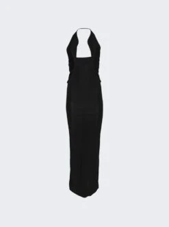 Tailored Slope Halter Dress Black