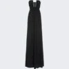 Arced Palm Strapless Dress Black
