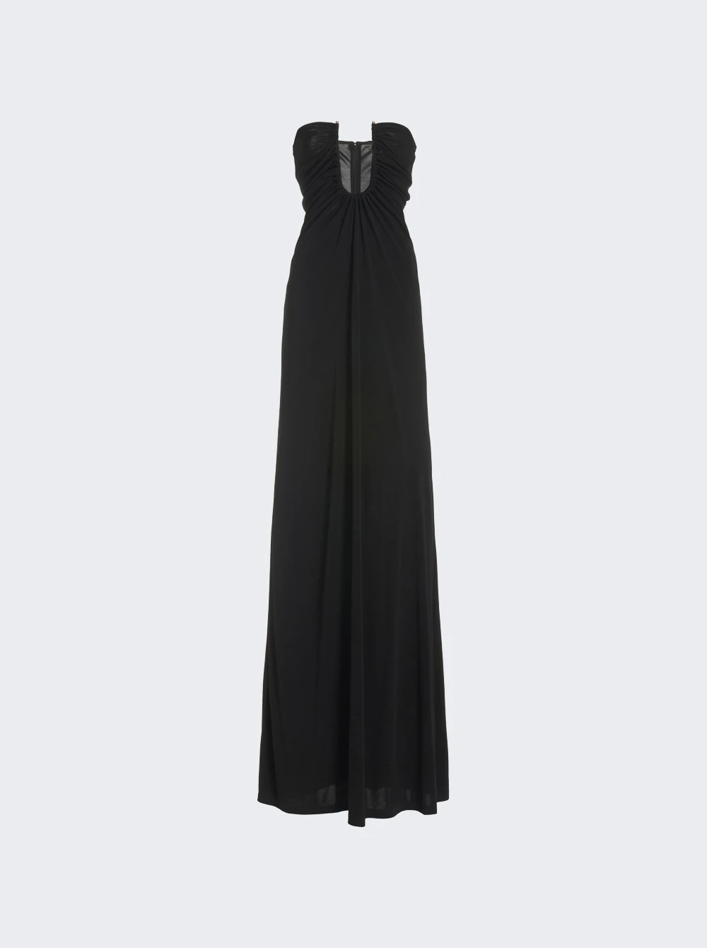 Arced Palm Strapless Dress Black