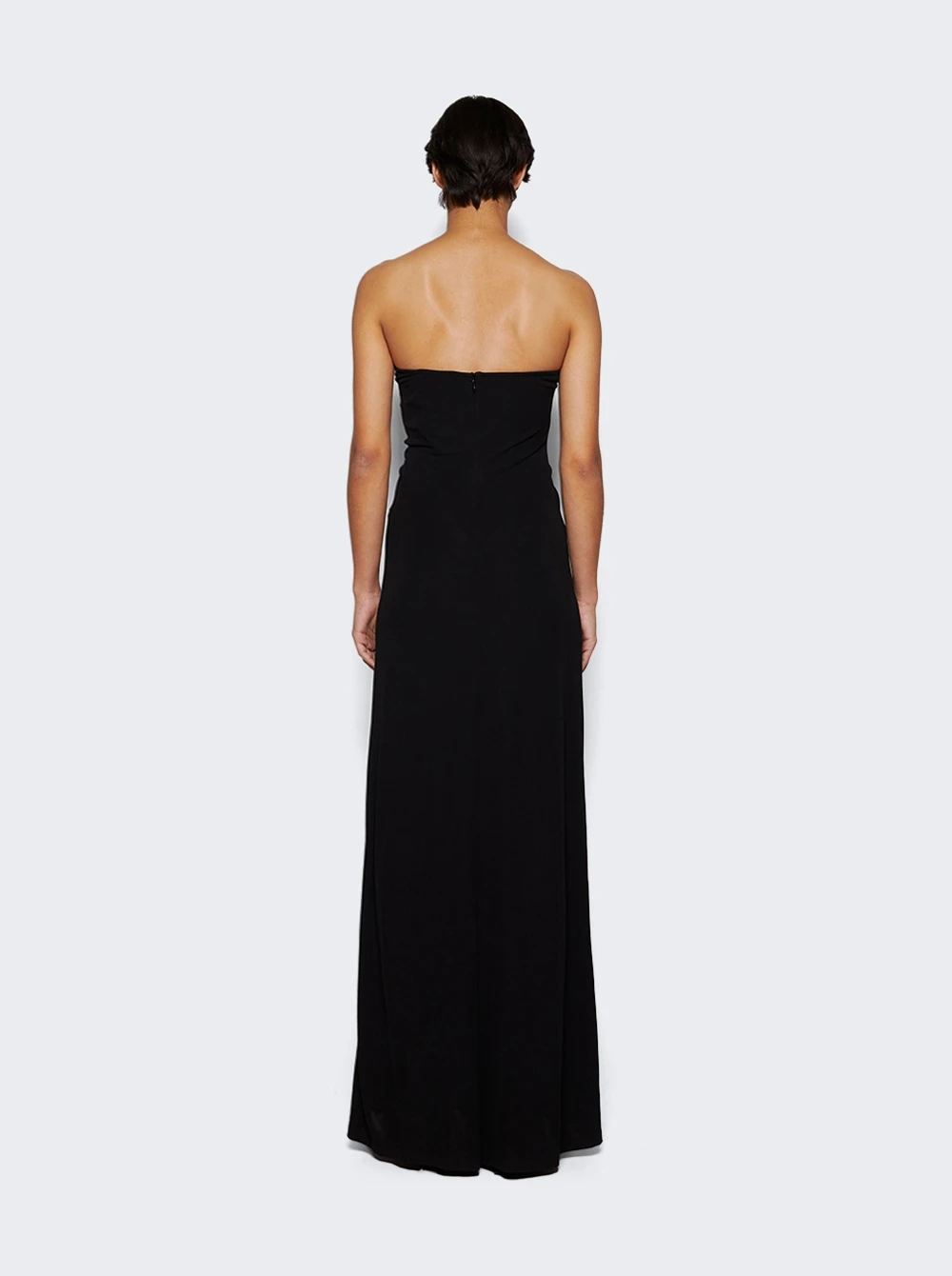 Arced Palm Strapless Dress Black - Image 5