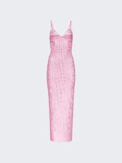 Area Crystal Embellished Gown Candy Rose