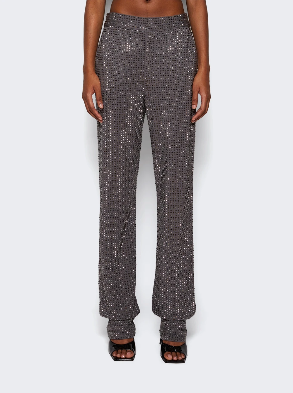 Area Crystal Embellised Tuxedo Pant Charcoal - Image 3