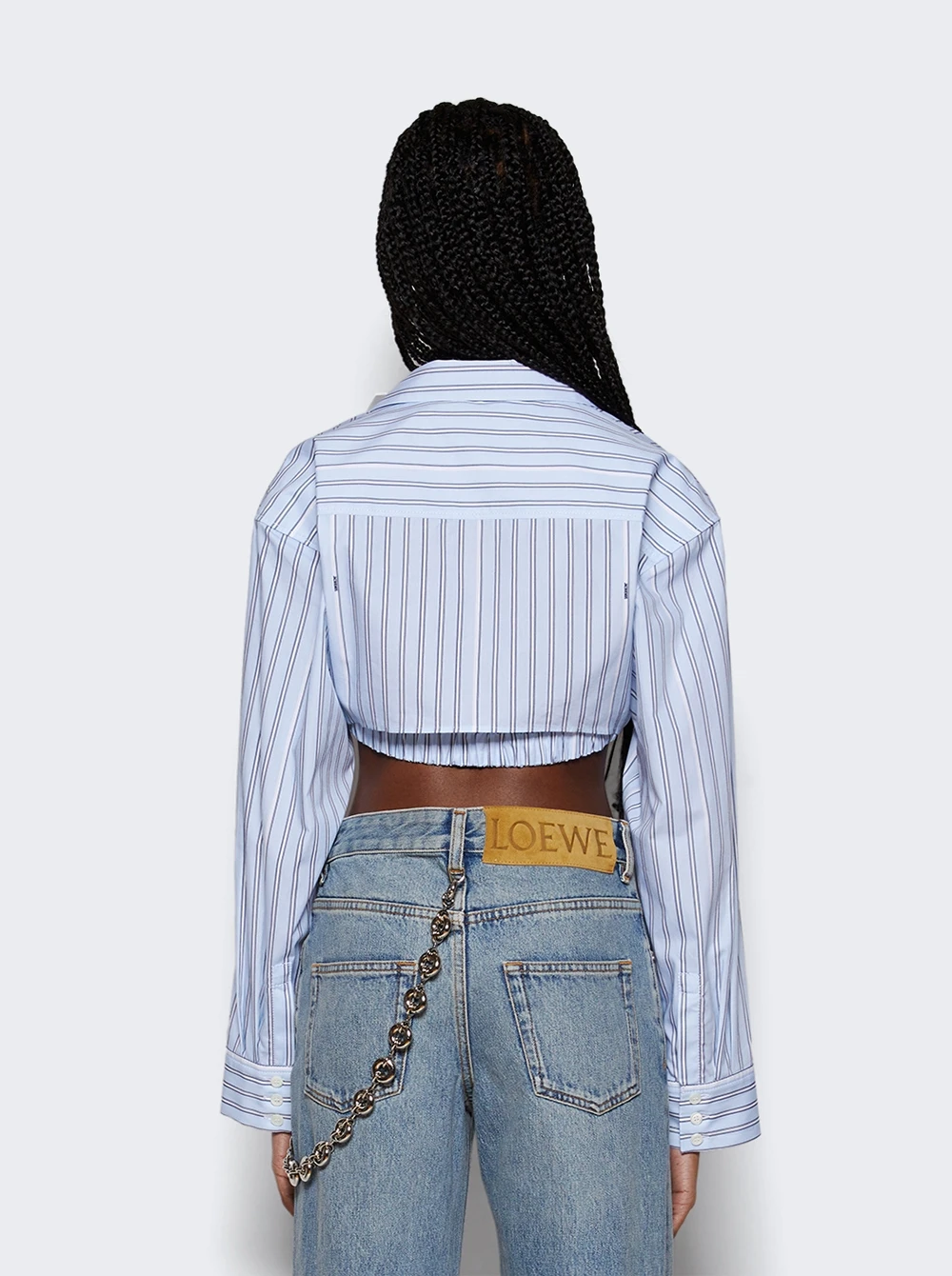 Jacquemus La Chemise Bahia Courte Shirt Print Blue Stripe - Image 5