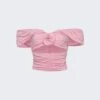Magda Butrym Wrap Cut Out Blouse Pink