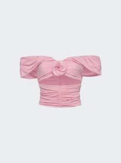 Magda Butrym Wrap Cut Out Blouse Pink