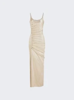 Long Lurex Dress Gold