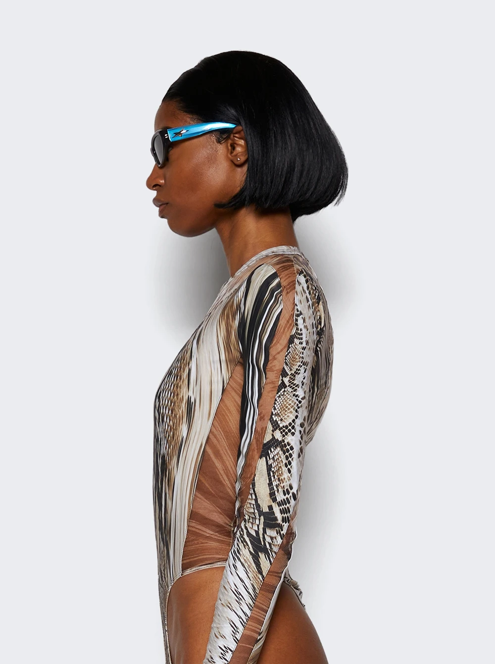 Mugler Illusion Bodysuit Warped Snake Roccia - Image 4