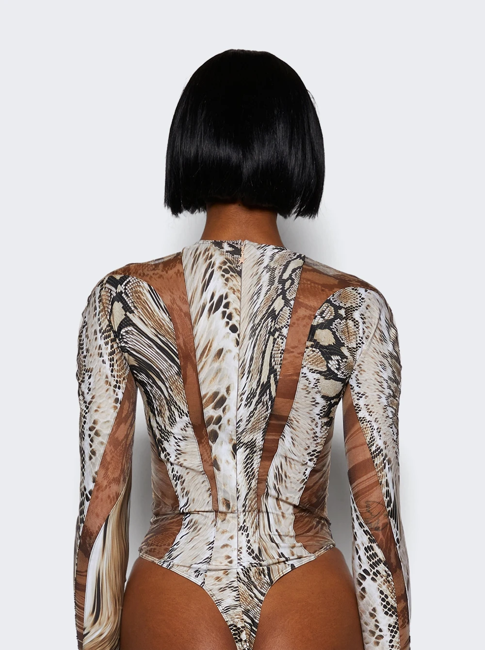 Mugler Illusion Bodysuit Warped Snake Roccia - Image 5