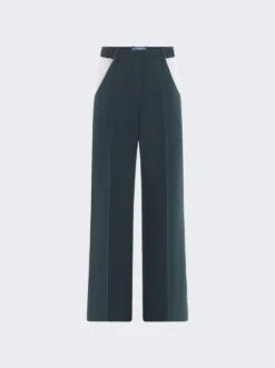 Mugler Cut Out Trousers Dark Green