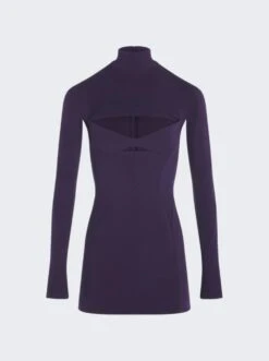 Mugler Cut Out Mini Dress Dark Violet