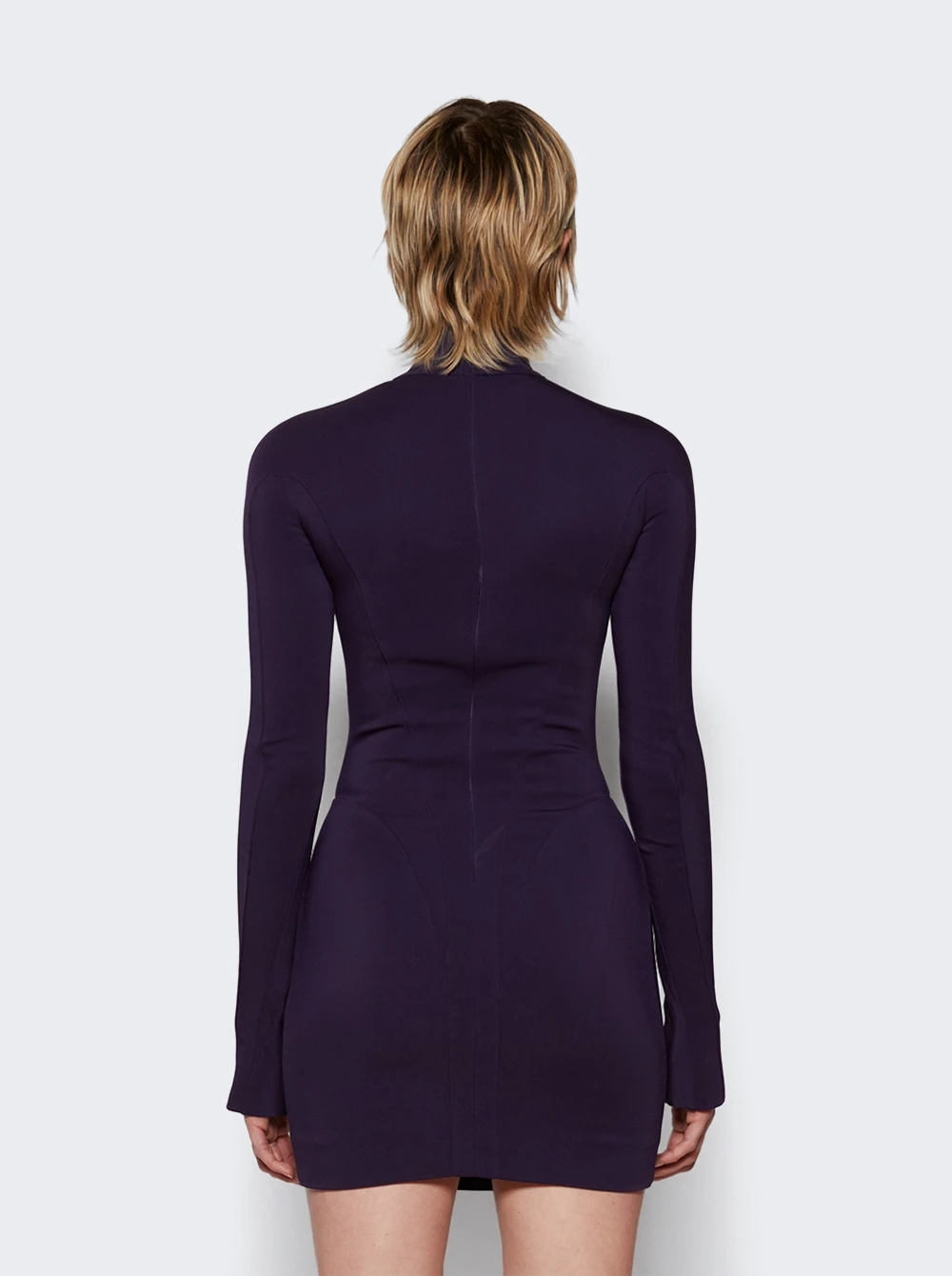 Mugler Cut Out Mini Dress Dark Violet - Image 5