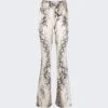 Mugler Flared Jeans Wrapped Snake Roccia