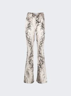 Mugler Flared Jeans Wrapped Snake Roccia
