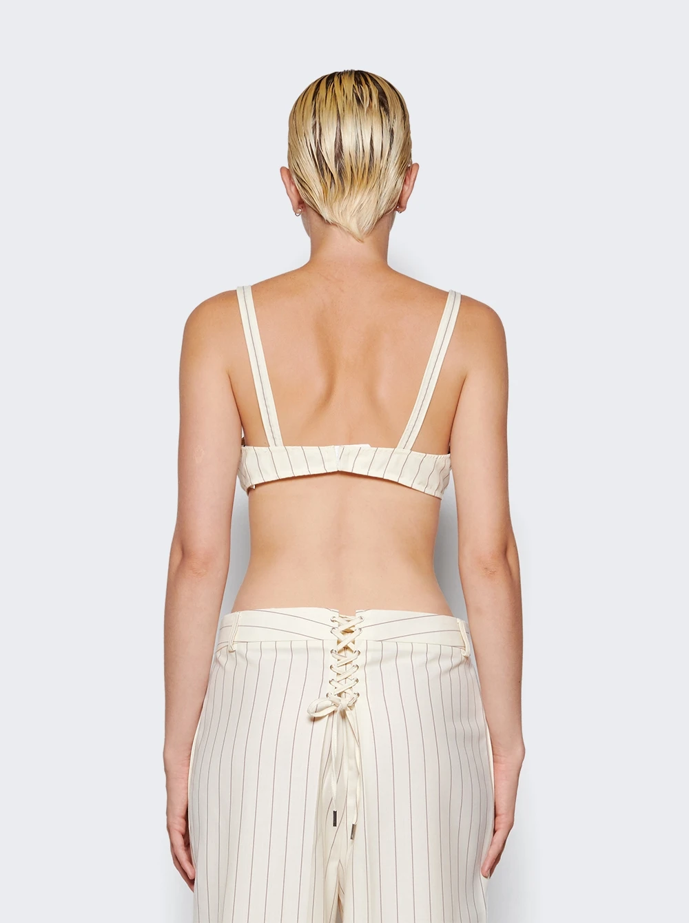 Jean Paul Gaultier Flowers Striped Bra Ecru - Image 5