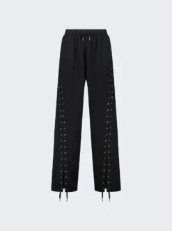 Jean Paul Gaultier Flowers Oversized Laced Jogging Pants Black