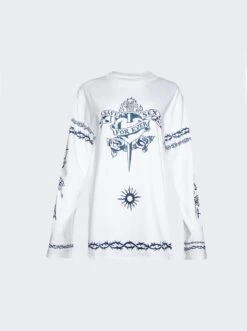 Jean Paul Gaultier Safe Sex Long Sleeve Top White