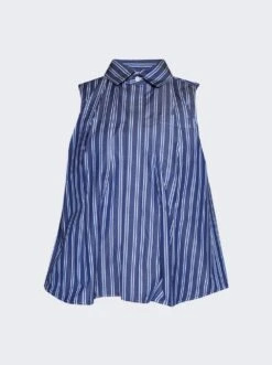 Sacai Sleeveless Poplin Shirt Blue