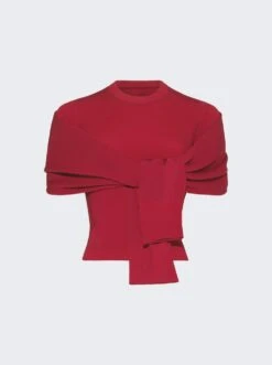 Jacquemus Le Haut Rica Cardigan Top Dark Red