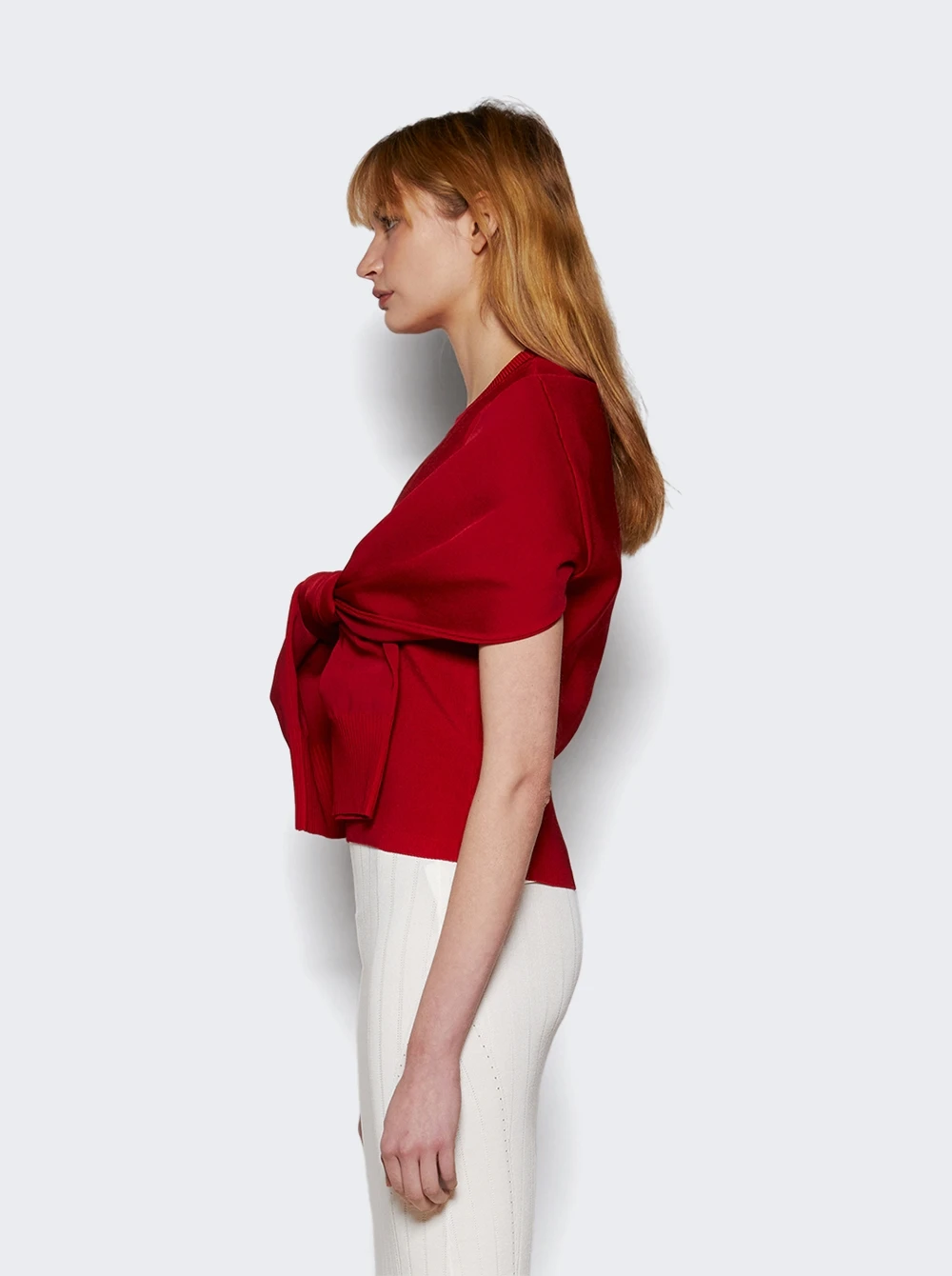Jacquemus Le Haut Rica Cardigan Top Dark Red - Image 4