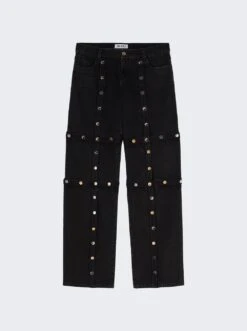 Embroidered Jeans Black