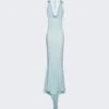 Magda Butrym Cowl Neck Maxi Dress Blue