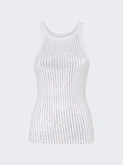 Sequin Tank Top White