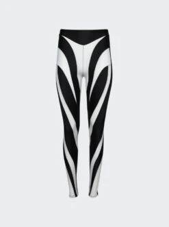 Mugler Spiral Leggings Black & White