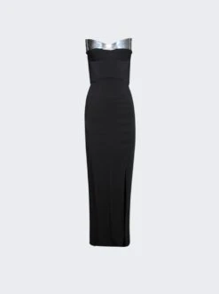 Mugler Signature Structured Strapless Dress Black