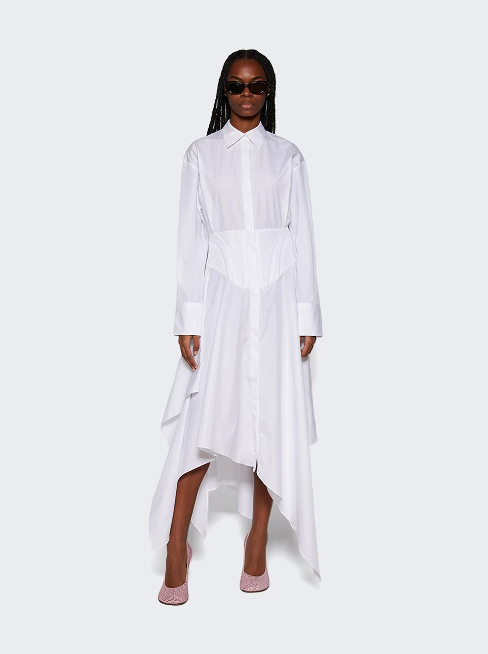 Mugler Poplin Dress White - Image 2