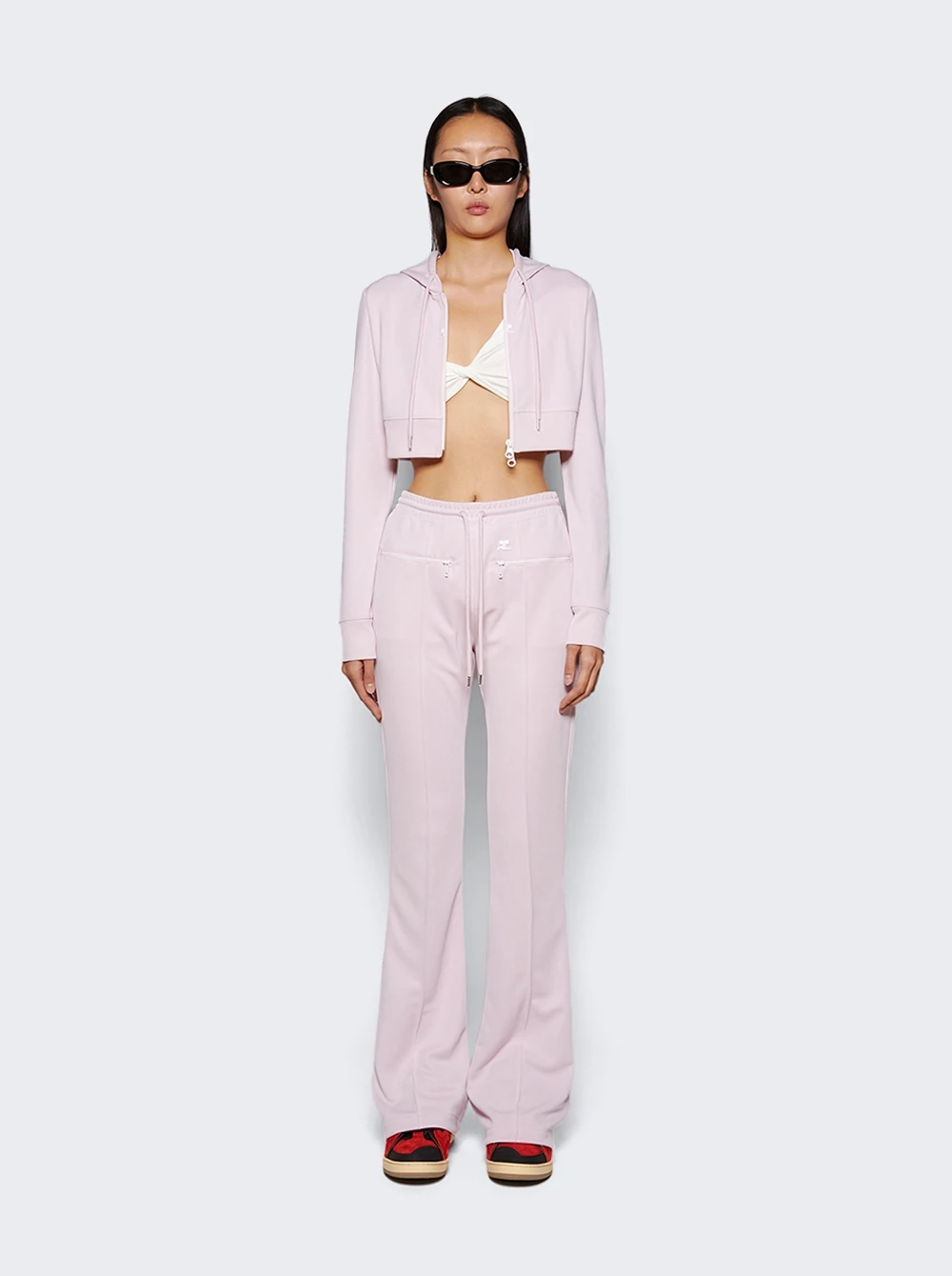 COURREGES Tracksuit Interlock Pants Powder Pink - Image 2
