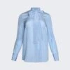Valentino Striped Silk Shirt Light Blue