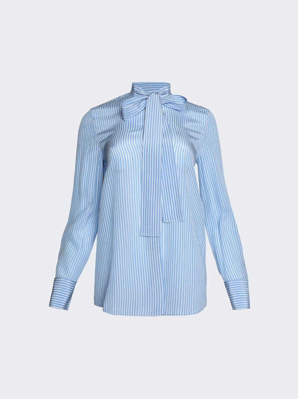 Valentino Striped Silk Shirt Light Blue