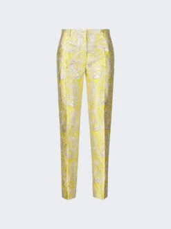 Valentino Iris Brocade Pant Yellow